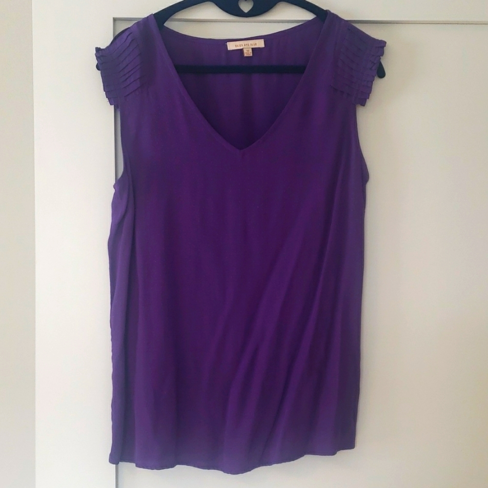 Skies are Blue Sleeveless Dot Print Purple Top